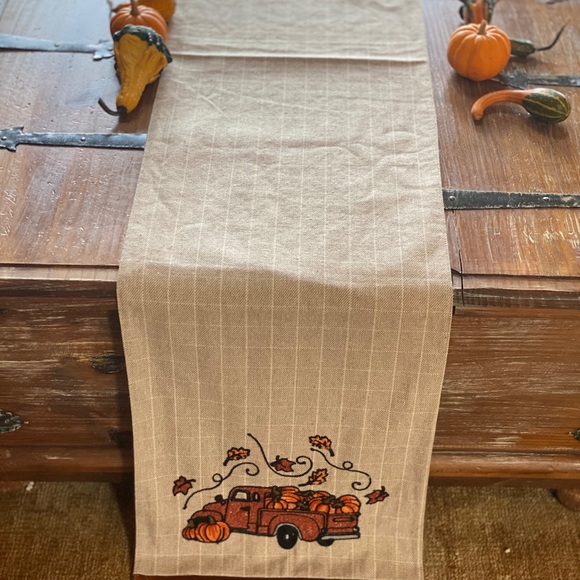 Harvest Gathering Embroidered Table Runner - Picture 6 of 6